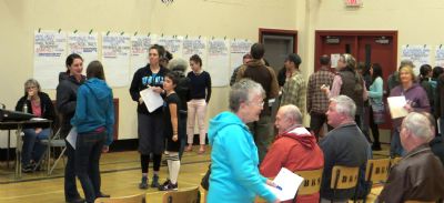 At the 2015 Dot Night, Salmo residents decided which groups and organizations would receive funding for their projects. Photo credit: Trail Daily Times